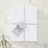 Blue Gingham Bow Geschenkanhänger (Mit Garn)