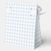 Blue Gingham Bow Heart Teddy Bear Baby Shower Geschenkschachtel (Rückseite)
