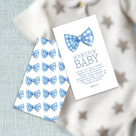Blue Gingham Bow Krawatte Books for Baby Shooter Begleitkarte