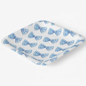 Blue Gingham Bow Krawatte Pattern Baby Shower Picn Pappteller (Gewinkelt)
