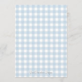 Blue Gingham Boy Baby Dusche Bingo Karten (Rückseite)