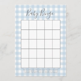 Blue Gingham Boy Baby Dusche Bingo Karten