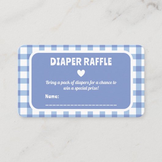 Blue Gingham Boy Baby Duschkabine Windelwanne Raff Begleitkarte (Vorderseite)