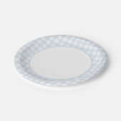 Blue Gingham Boy Baby Shower Pappteller (Schrägansicht)