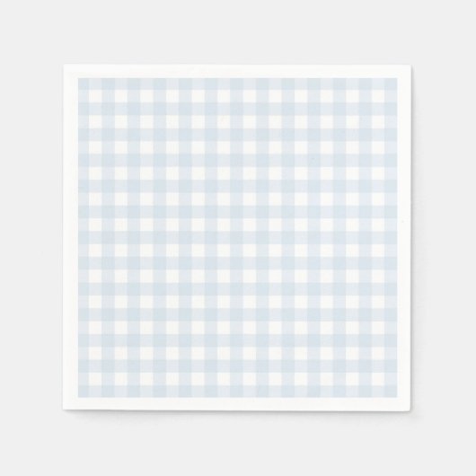 Blue Gingham Boy Baby Shower Serviette (Vorderseite)