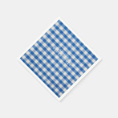 Blue Gingham Boy Baby Shower Serviette (Ecke)