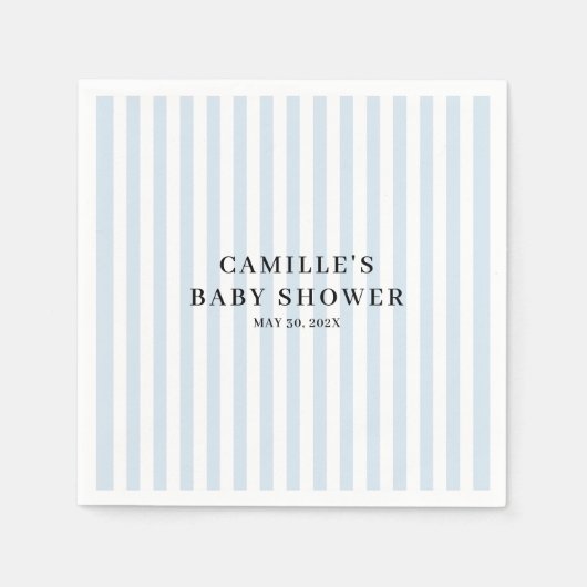 Blue Gingham Boy Baby Shower Serviette (Vorderseite)