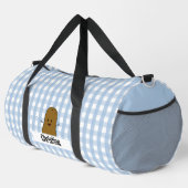 Blue Gingham Brown Potato Custom Duffle Bag (Rechte Ecke)