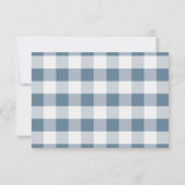 Blue Gingham Brown UAWG Reply Cards RSVP Karte (Rückseite)