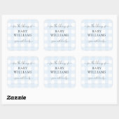 Blue Gingham Buchzeichen Sticker (Blatt)