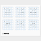 Blue Gingham Buchzeichen Sticker (Blatt)