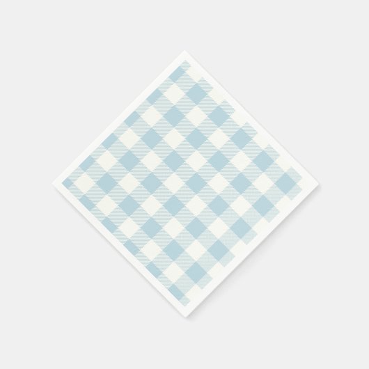 Blue Gingham Buffalo Karo Baby Dusche Serviette (Ecke)