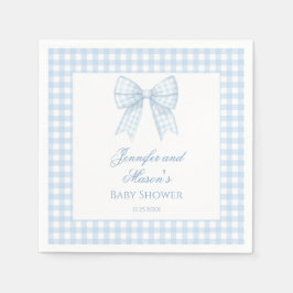 Blue Gingham Bugband Baby Boy Dusche Serviette