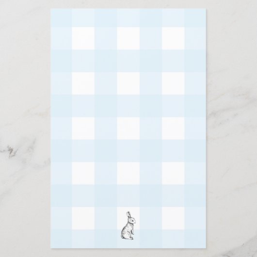 Blue Gingham Bunny Baby Predictions Game (Rückseite)