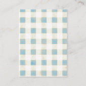 Blue Gingham Bunny Classic Windel-Raffle Begleitkarte (Rückseite)