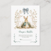 Blue Gingham Bunny Classic Windel-Raffle Begleitkarte (Vorderseite)