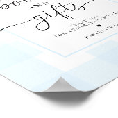 Blue Gingham Bunny Rabbit Bücher und Geschenke Poster (Ecke)