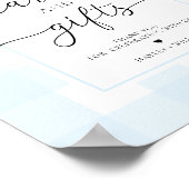 Blue Gingham Bunny Rabbit Cards und Geschenke Poster (Ecke)