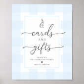 Blue Gingham Bunny Rabbit Cards und Geschenke Poster (Vorne)