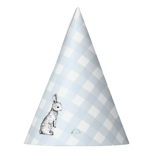 Blue Gingham Bunny Rabbit Partyhütchen (Links)