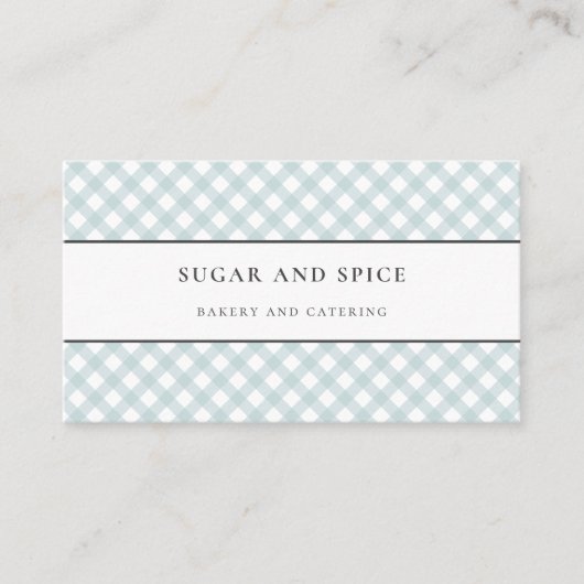 Blue Gingham Business Card Visitenkarte (Vorderseite)