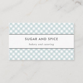 Blue Gingham Business Card Visitenkarte