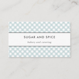 Blue Gingham Business Card Visitenkarte