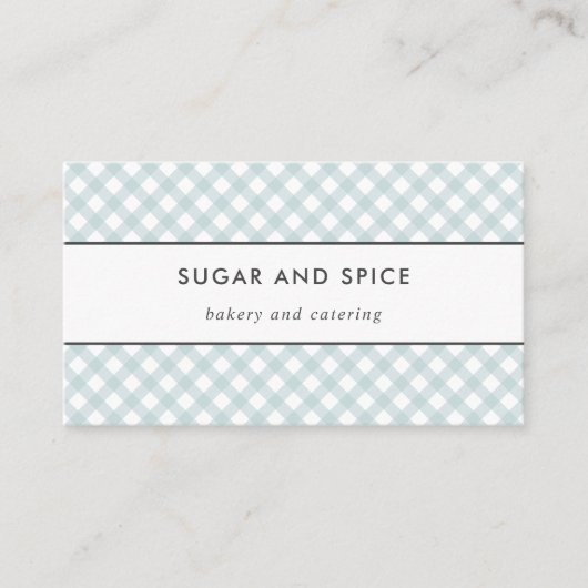 Blue Gingham Business Card Visitenkarte (Vorderseite)