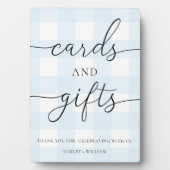 Blue Gingham Cards und Geschenke Fotoplatte (Vorderseite)