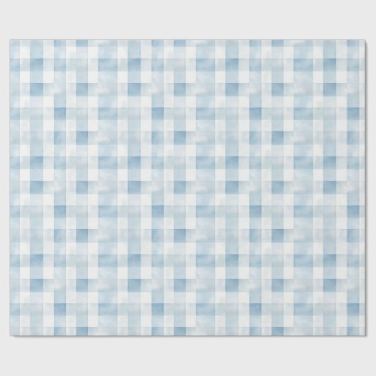 Blue Gingham Check for Baby Boy Nursery,Soft Plaid Geschenkpapier (Flach)