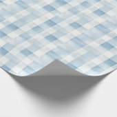 Blue Gingham Check for Baby Boy Nursery,Soft Plaid Geschenkpapier (Ecke)