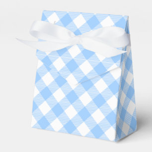 Blue Gingham Checkered Pattern Gevor Box Geschenkschachtel