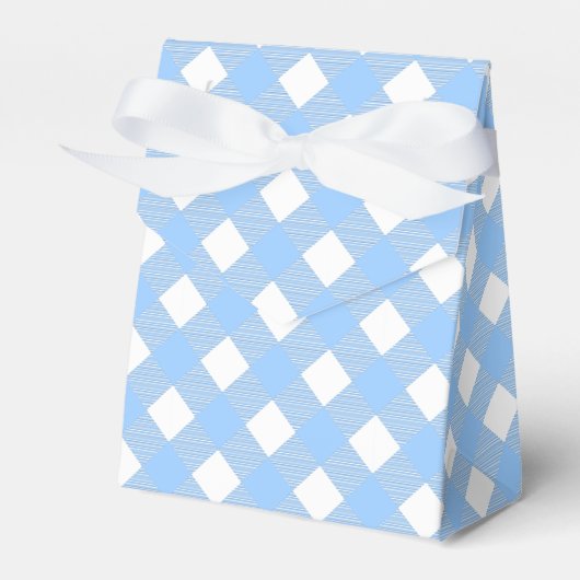 Blue Gingham Checkered Pattern Gevor Box Geschenkschachtel (Vorderseite)