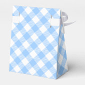 Blue Gingham Checkered Pattern Gevor Box Geschenkschachtel (Rückseite)