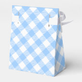 Blue Gingham Checkered Pattern Gevor Box Geschenkschachtel (Rückseite)