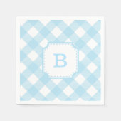 Blue Gingham Checkered Patternpapier Napkin Serviette (Vorderseite)