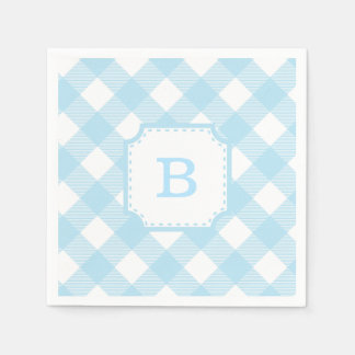 Blue Gingham Checkered Patternpapier Napkin Serviette