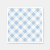 Blue Gingham Checkered Patternpapier Napkin Serviette (Vorderseite)