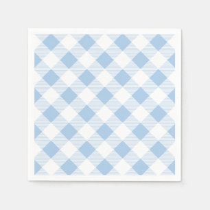 Blue Gingham Checkered Patternpapier Napkin Serviette