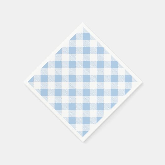 Blue Gingham Checkered Patternpapier Napkin Serviette (Ecke)