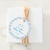 Blue Gingham Classic Elegant Baby Shower Favor Geschenkanhänger (Beispiel)