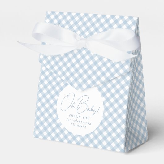 Blue Gingham Classic niedlich simple baby Boy Dusc Geschenkschachtel (Vorderseite)