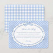Blue Gingham Coquette Books for Baby Begleitkarte (Vorne/Hinten)