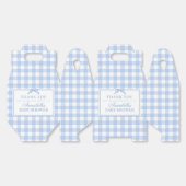 Blue Gingham Coquette Bow Baby Shower Gable Favor Geschenkschachtel (Ungeklappt)