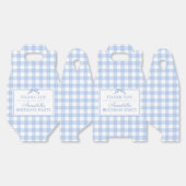 Blue Gingham Coquette Bow Birthday Gable Favor Geschenkschachtel (Ungeklappt)
