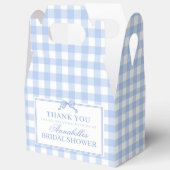 Blue Gingham Coquette Bow Bridal Shower Favor Geschenkschachtel (Offen)