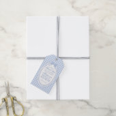 Blue Gingham Coquette Bow Bridal Shower Favors Geschenkanhänger (Mit Garn)