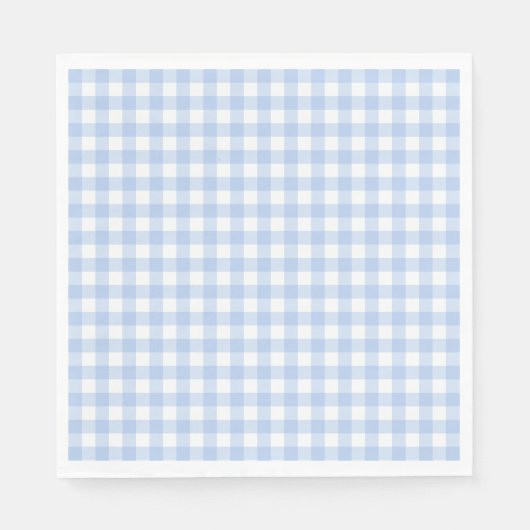 Blue Gingham Coquette Bow Party Dessert Serviette (Vorderseite)