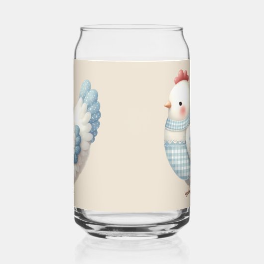 Blue Gingham Cottage Hen Dosenglas (Rechts)