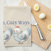 Blue Gingham Cottage Hen Geschirrtuch (Viertel Falte)